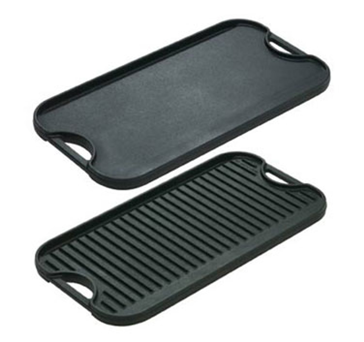 Lodge Logic Cast-Iron Reversible Grill & Griddle, Black