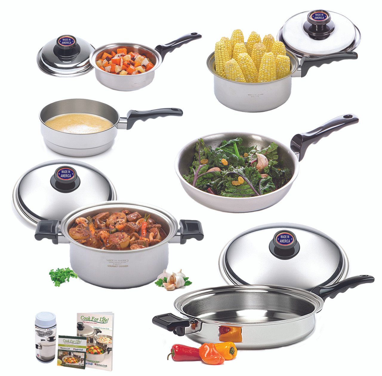 Americraft The All American Set - 6 Piece Waterless Cookware Set (Made In  America Store EXCLUSIVE)