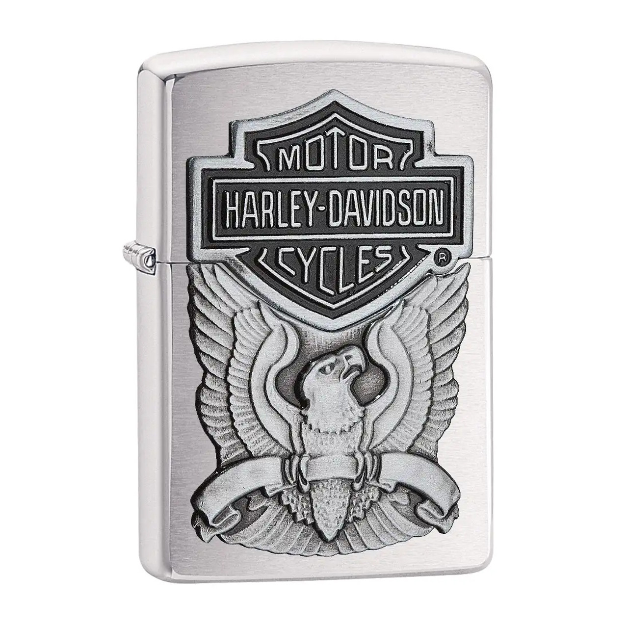 Zippo Harley-Davidson Eagle Wings Lighter, Brushed Chrome