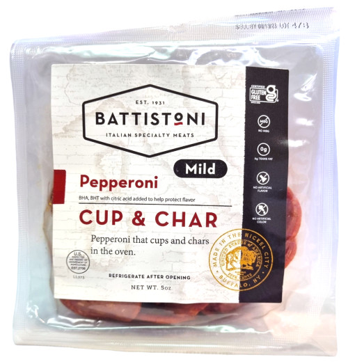 Battistoni Buffalo Cup & Char Style Mild Sliced Pepperoni (5 oz.)