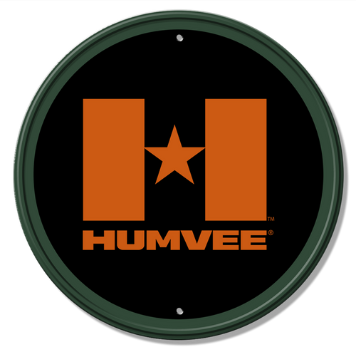 Round HUMVEE Flag Tin Sign (11.75") Round HUMVEE Flag Tin Sign (11.75")