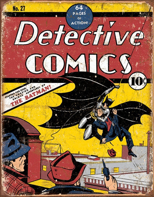 Batman Detective Comics No. 27 Cover Tin Sign (12.5"x16") Batman Detective Comics No. 27 Cover Tin Sign (12.5"x16")