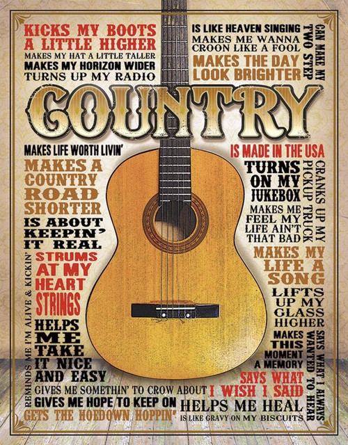 Country - Made In America Tin Sign (12.5"x16")