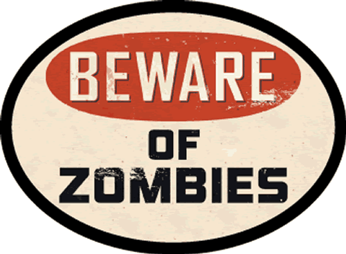 Beware of Zombies Reflective Vinyl Decal Sticker Beware of Zombies Reflective Vinyl Decal Sticker
