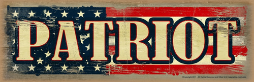 Patriot Wooden Sign (12"x4")
