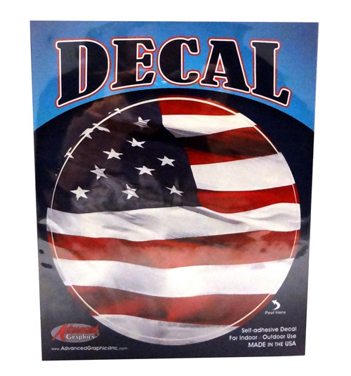 Waving American Flag Round Vinyl Decal Sticker Waving American Flag Round Vinyl Decal Sticker