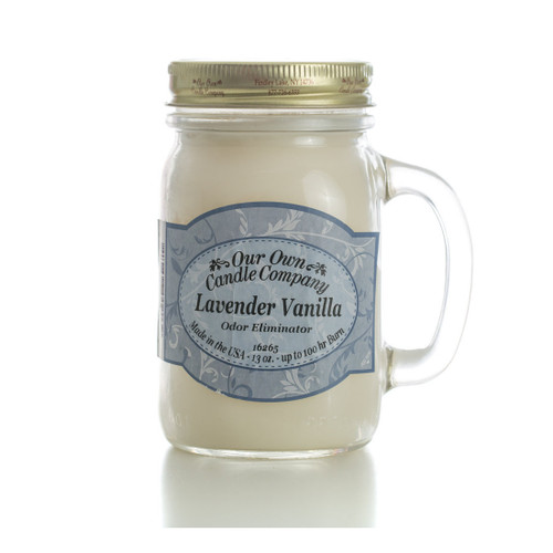 Lavender Vanilla Glass Mason Jar Soy Candle (13 oz.)