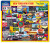 Boxed White Mountain Puzzles “New York, New York” 1000-piece jigsaw puzzle showing a colorful NYC collage with Times Square, Statue of Liberty, taxis, skyscrapers, and city landmarks.