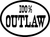 100% Outlaw Reflective Vinyl Decal Sticker 100% Outlaw Reflective Vinyl Decal Sticker