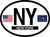 New York (NY) Oval Reflective Decal Sticker New York (NY) Oval Reflective Decal Sticker