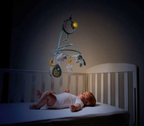 baby blue cot mobile