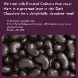 [Tub] Dark Chocolate Cashews - 1.5 Lb