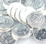 Milk Chocolate Quarters - Silver Coins