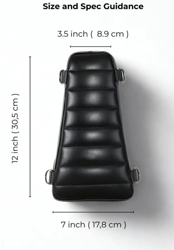 SVAROG England Leather Sissy Bar Pad, Chopper Backrest