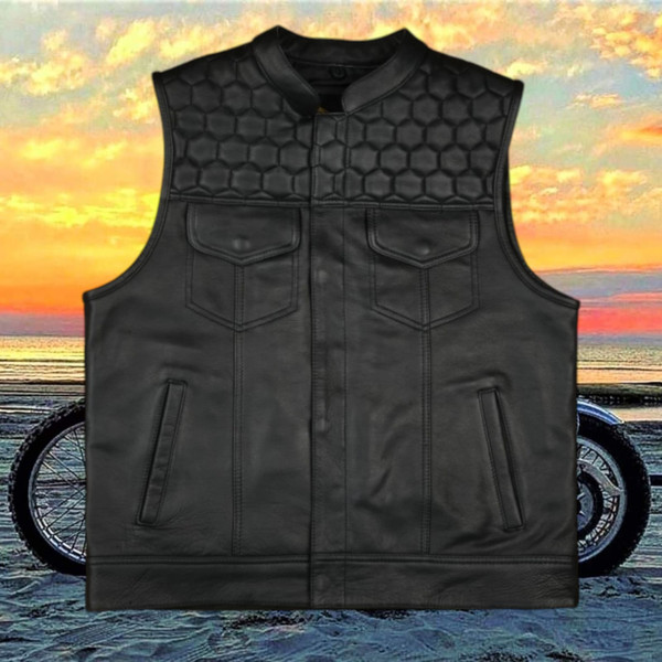 Honeycomb leather cut