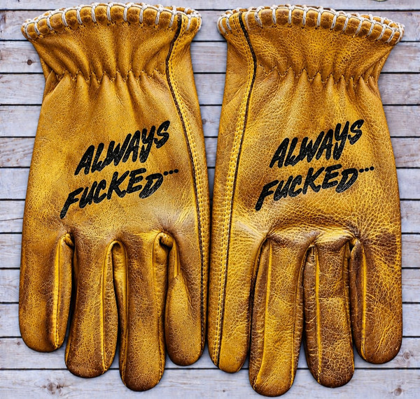 leather gloves "lucky"