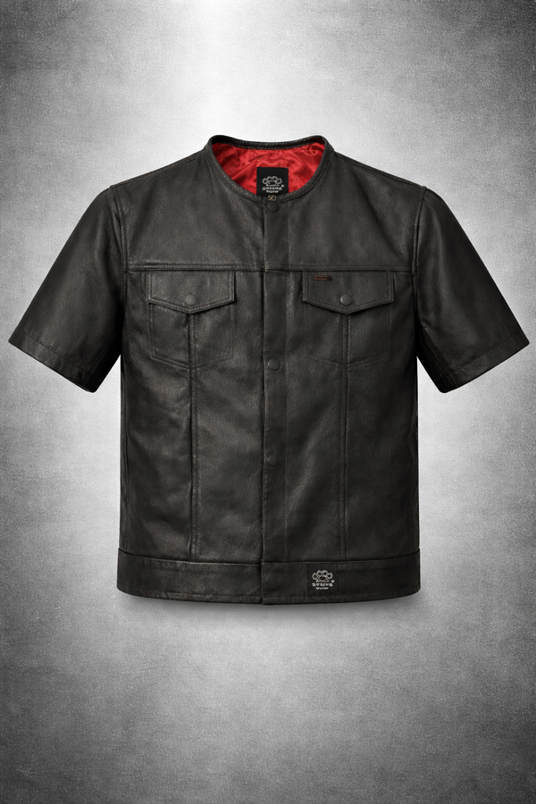 Svarog England California Style Leather 3/4 Sleeve Vest