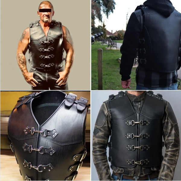 SVAROG Heavy Duty 4-7 MM Thick Buffalo Leather Club Vest “INVADER”