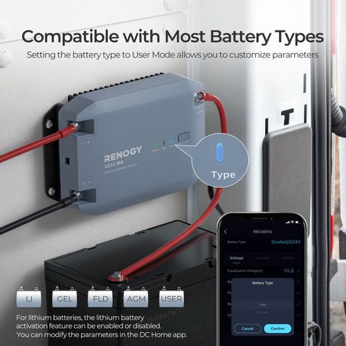 12V 40A DC to DC Battery Charger