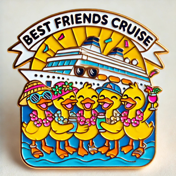 Best Friends Cruise for Five – A Fun & Festive Keepsake Pin!