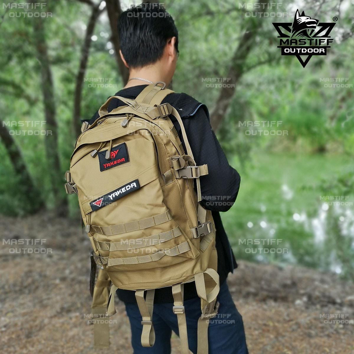 Large 50L Tactical Military Backpack – Expandable Rifle Bag, MOLLE, Water Resistant, Camo