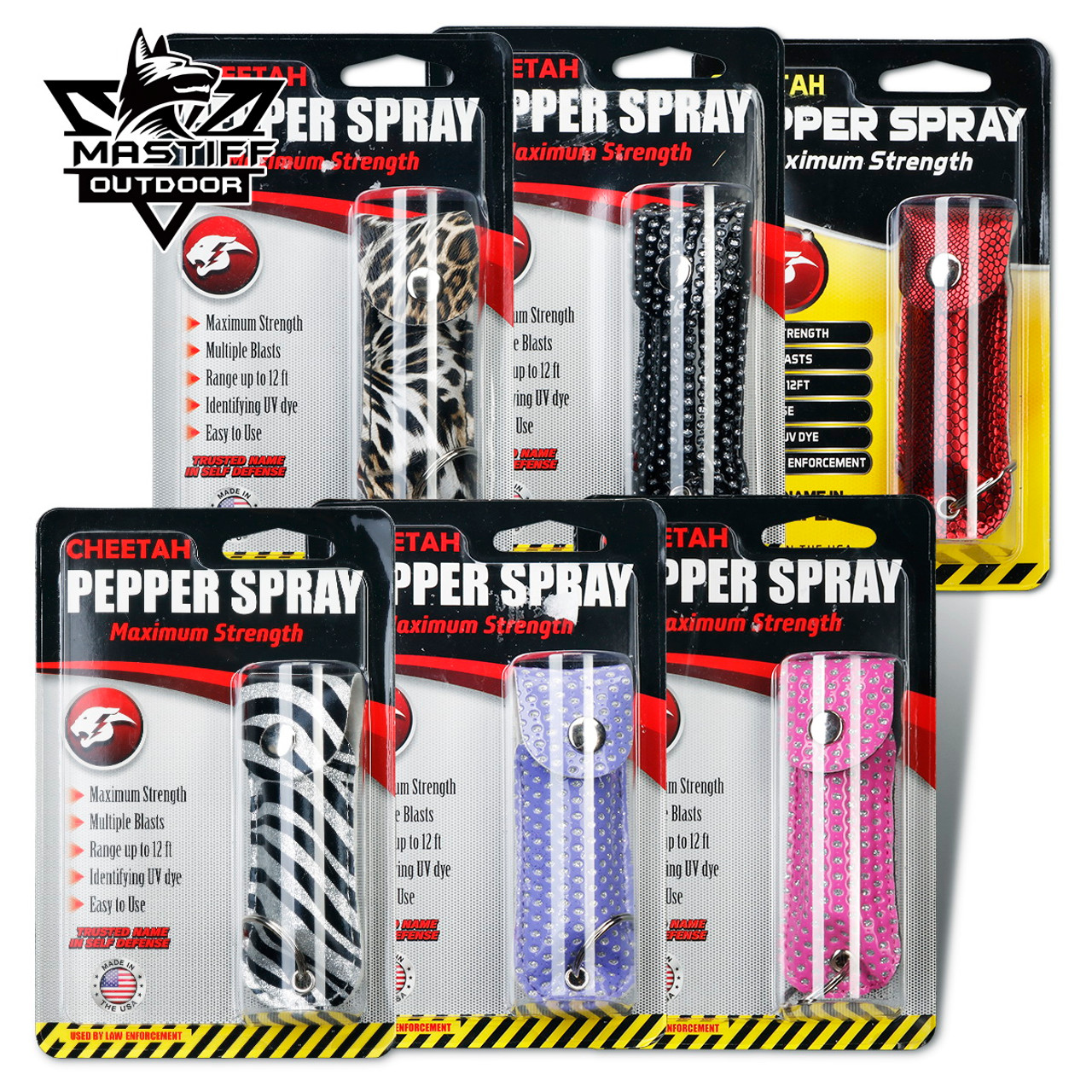 Max Strength Pepper Spray Self Defense Keychain Pocket Size Stylish Pouch