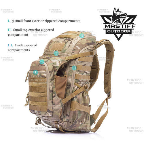 YAKEDA Camping Hunting Hiking Tactical Assault 3 Day Backpack Molle 40 ...