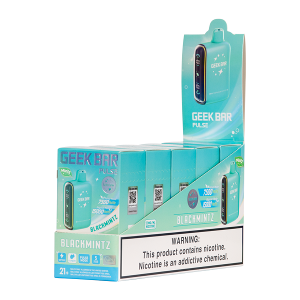 geek bar mintz flavor BlackMintz Pulse Vape Blueberry Raspberry Ice Geek disposable vape device Pack Size:3 Pack