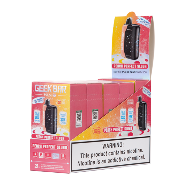 how to charge juul without charger Peach Perfect Slush Geek Bar Pulse X Vape Flavor:Sweet Menthol spo-enabled Geek Bar Disposable Vapes