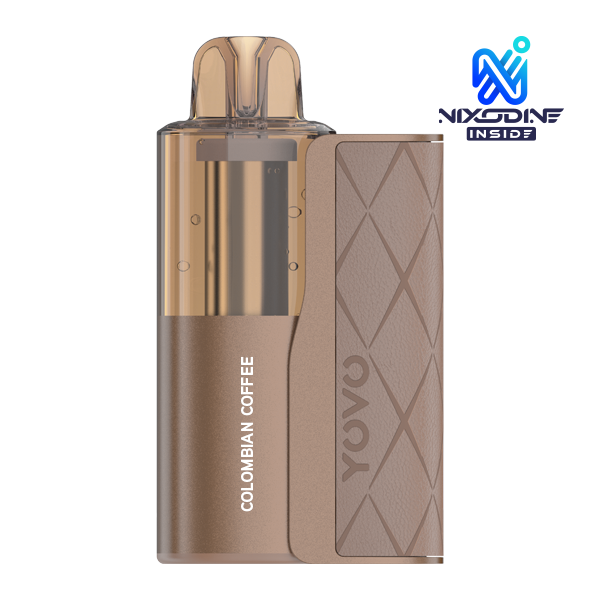 coffee disposable vapes Colombian YOVO JB50000 Kit Nixodine Flavour_Peach FLAVOR:HOT FUDGE CBN + Delta-9 THC