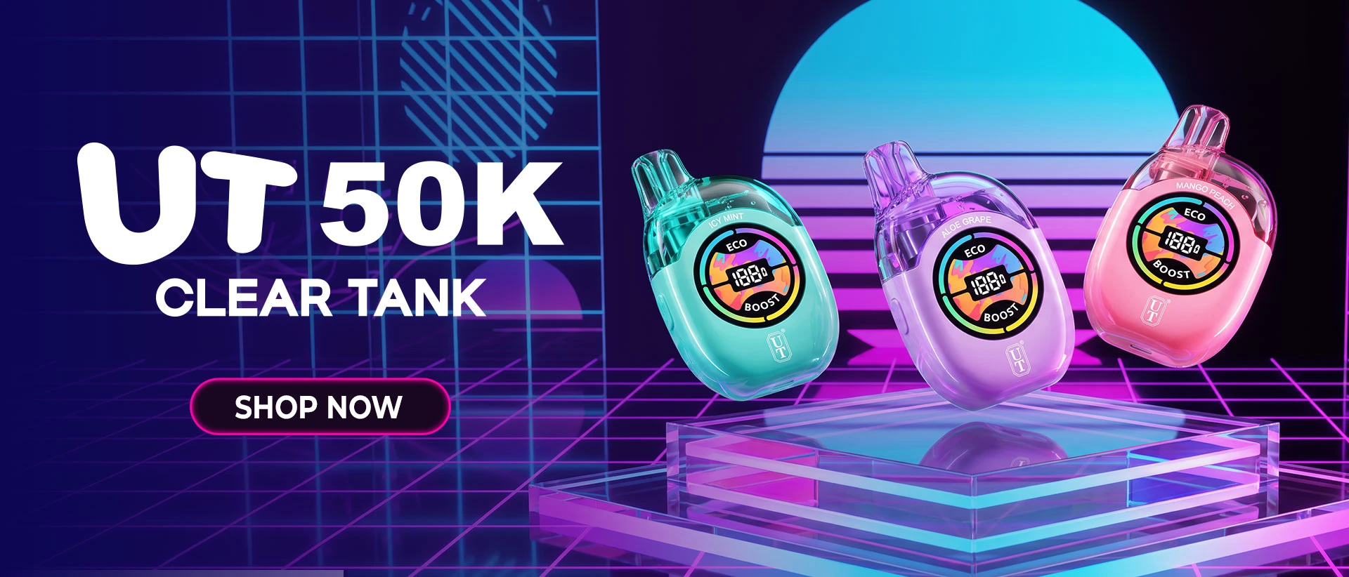 Shop Ut 50K clear tank vapes at Vaping.com