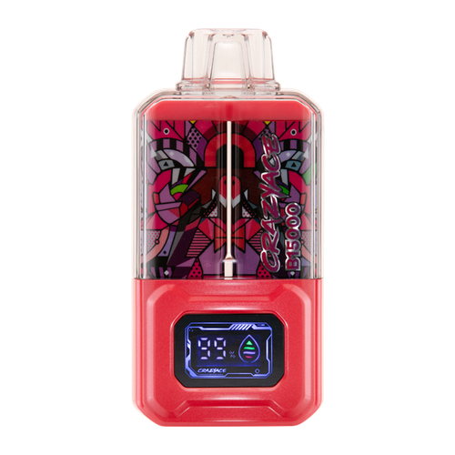 Crazy Ace Strawberry Ice disposable vape with juice and battery screen