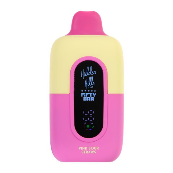 Pink Sour Straws Hidden Hills X Fifty Bar Vape
