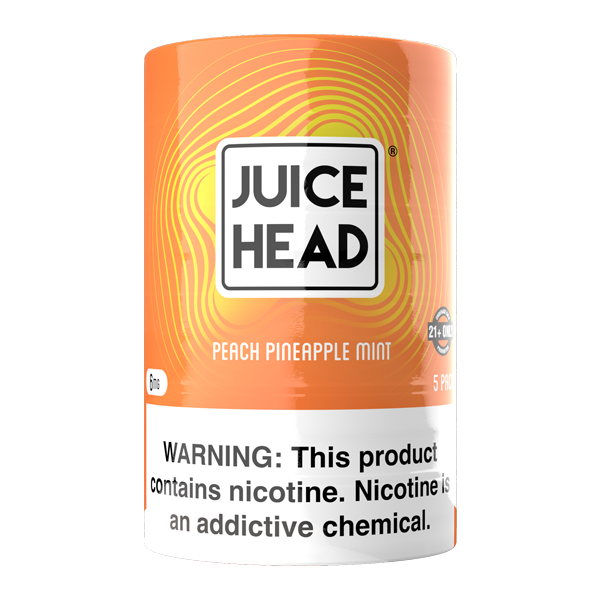 5 pack of Juice Head Peach Pineapple Mint Nicotine Pouches 6mg