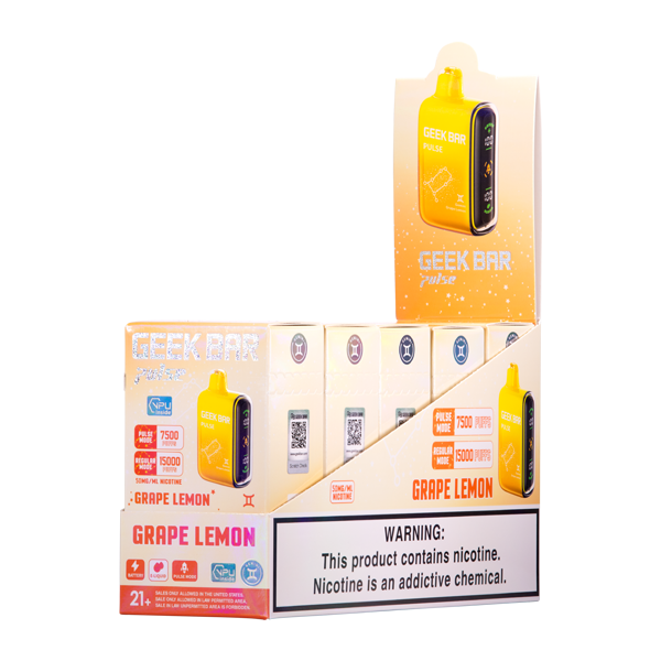 Grape Lemon Geek Bar Pulse Vape bundle pack