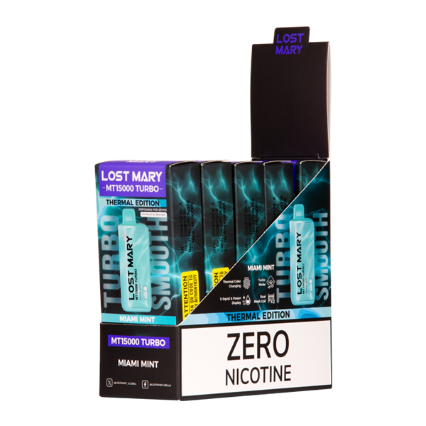5 Pack of Miami Mint LOST MARY MT15000 Turbo (Nicotine-Free)
