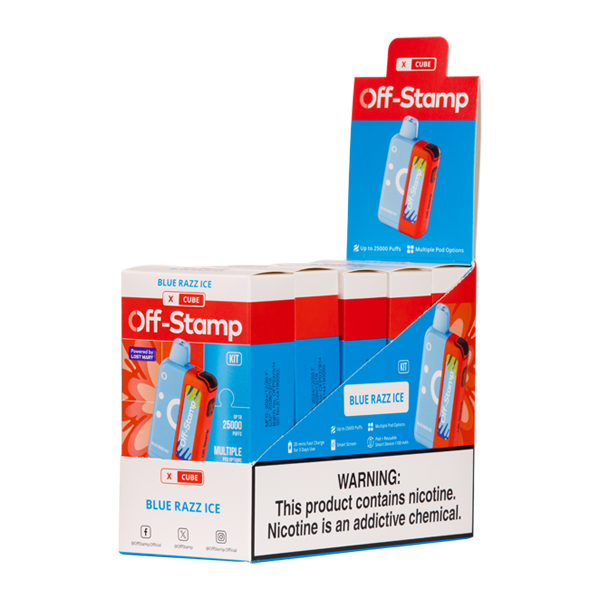 5 Pack of Blue Razz Ice OFF STAMP X-Cube Kit CLASSIC