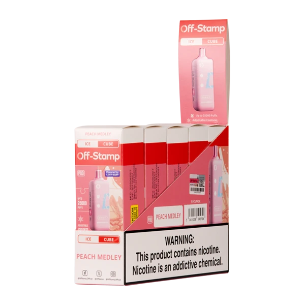 Peach Medley ICE OFF STAMP X-Cube Vapes