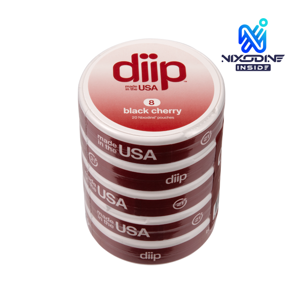 8 Black Cherry DIIP Reset Nixodine 5 pack of Pouches
