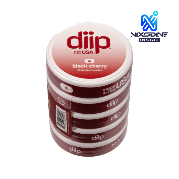 4 Black Cherry DIIP Reset Nixodine 5 pack of Pouches