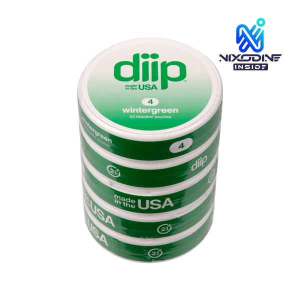 Sleeve of 4 Wintergreen DIIP Reset Nixodine Pouches