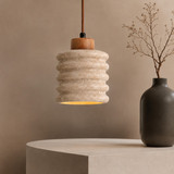 Seren Ribbed Stone Pendelleuchte