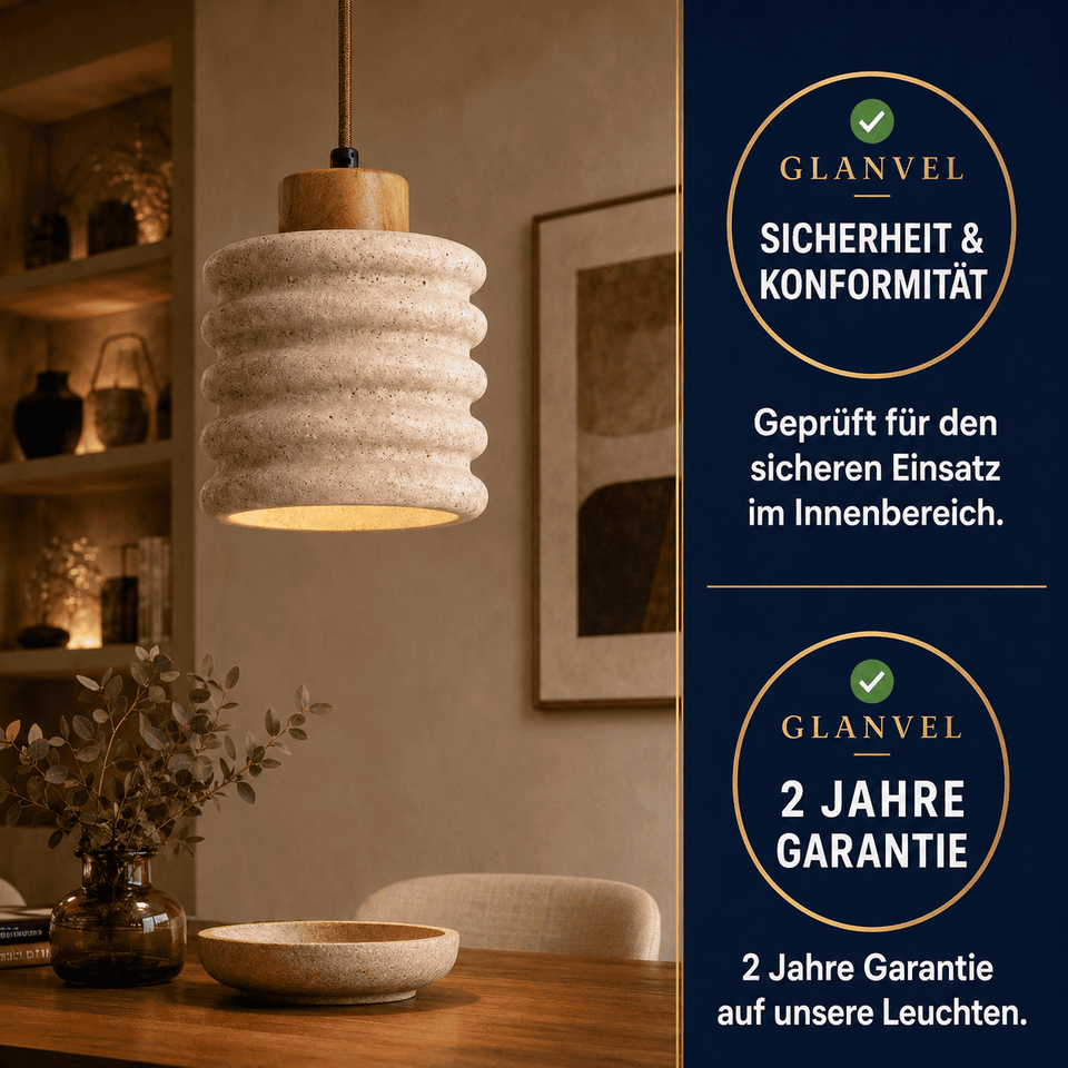 Seren Ribbed Stone Pendelleuchte