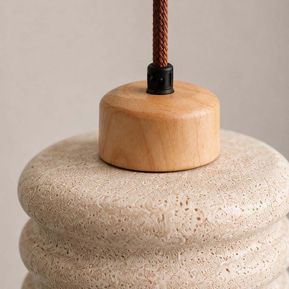 Seren Ribbed Stone Pendelleuchte