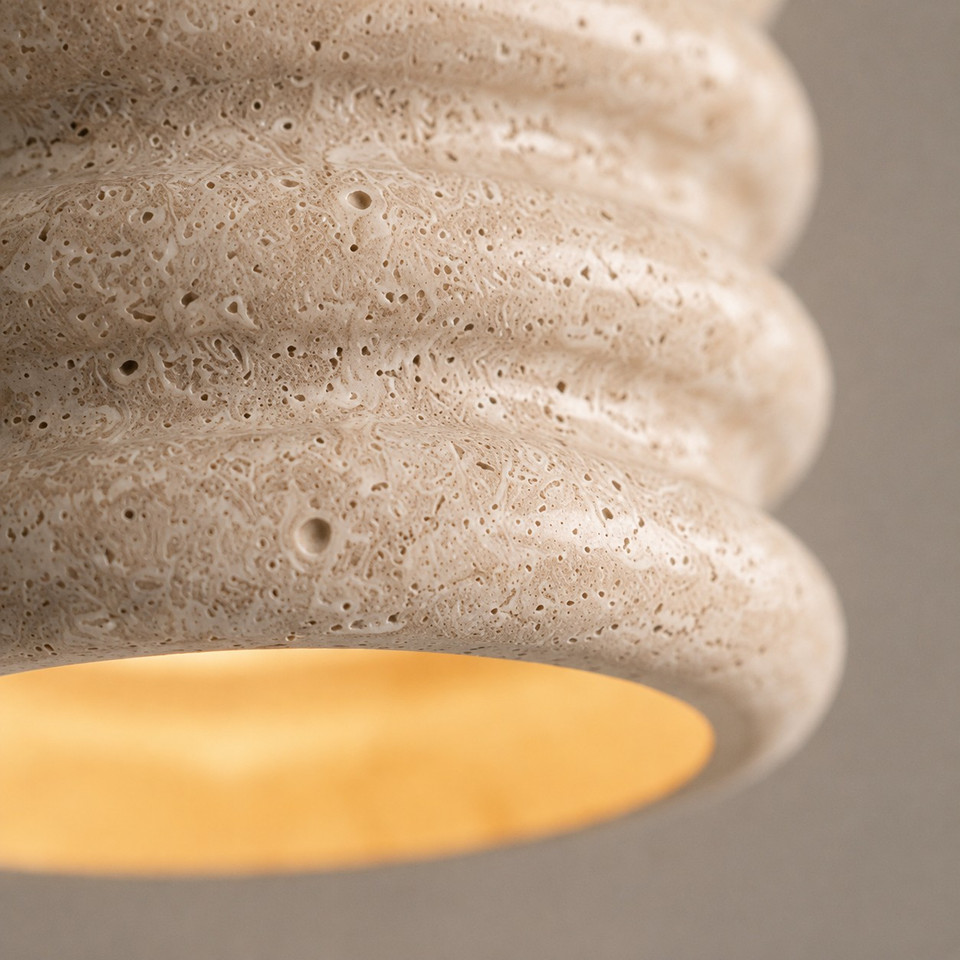Seren Ribbed Stone Pendelleuchte