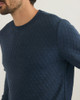Corbet Quilted Crew in Navy Heather