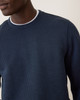 Corbet Quilted Crewneck in Navy