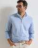 Albatross Cotton Blend Pique 1/4 Zip in Dusk Blue