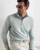 Albatross Cotton Blend Pique 1/4 Zip in Lt. Willow