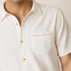 Short Sleeve Stretch Selvage Shirt in Natural